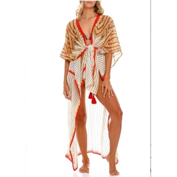 AGUA BENDITA Kimono Cover Up Dara Menfis REVOLVE - Picture 2 of 15